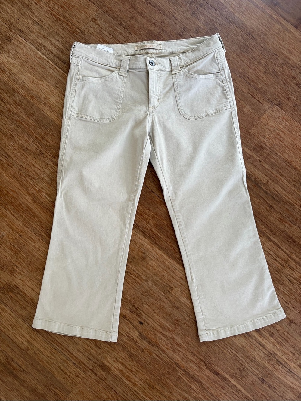 Vintage Mavi Rory Crop Pants Sand Beige Low Rise Cargo Utility Capri Sz 29/5